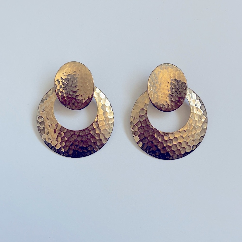 Hammered Gold Stud Earrings